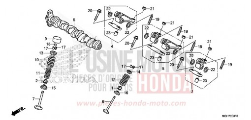 ARBRE A CAMES/SOUPAPE (ARRIERE) VFR1200XF de 2015